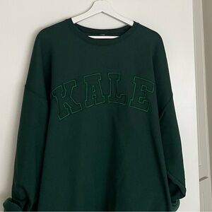 KALE SWEATSHIRT DARK GREEN OVERSIZED